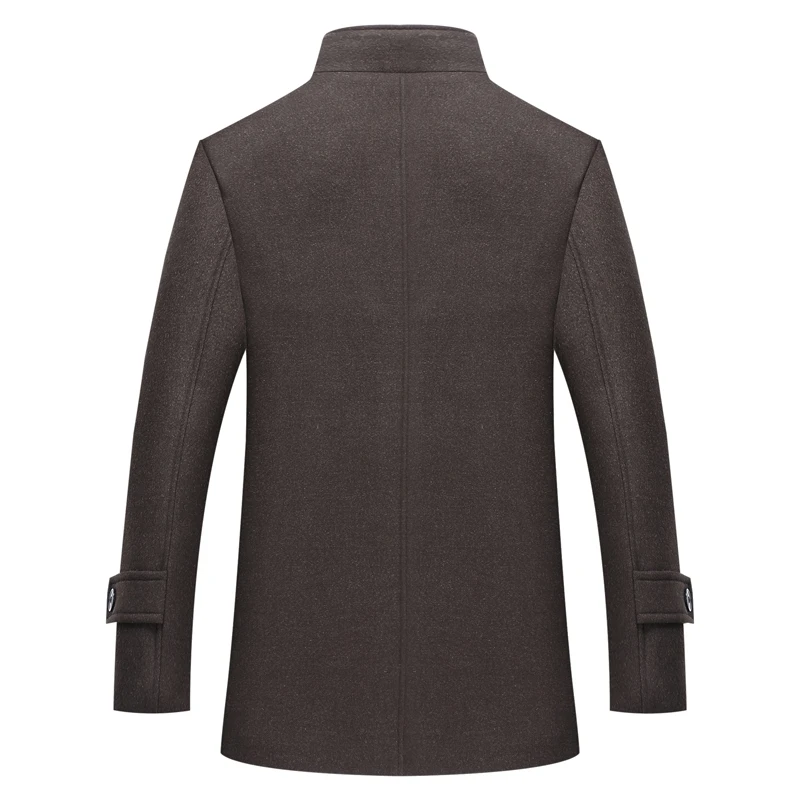 Зимнее мужское шерстяное пальто высококачественное деловое теплое с меховым