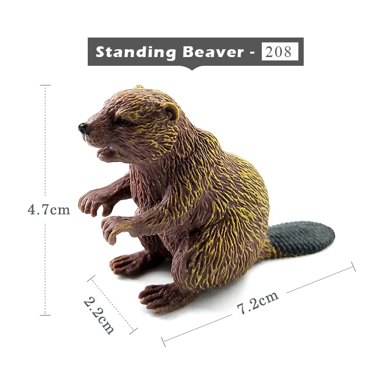 Standing Beaver -208 Моделирование леса диких животных модель один кусок Барсук Росомаха Anteater Beaver Bear фигурка ПВХ игрушка фигурка подарок для детей - Цвет: Standing Beaver -208