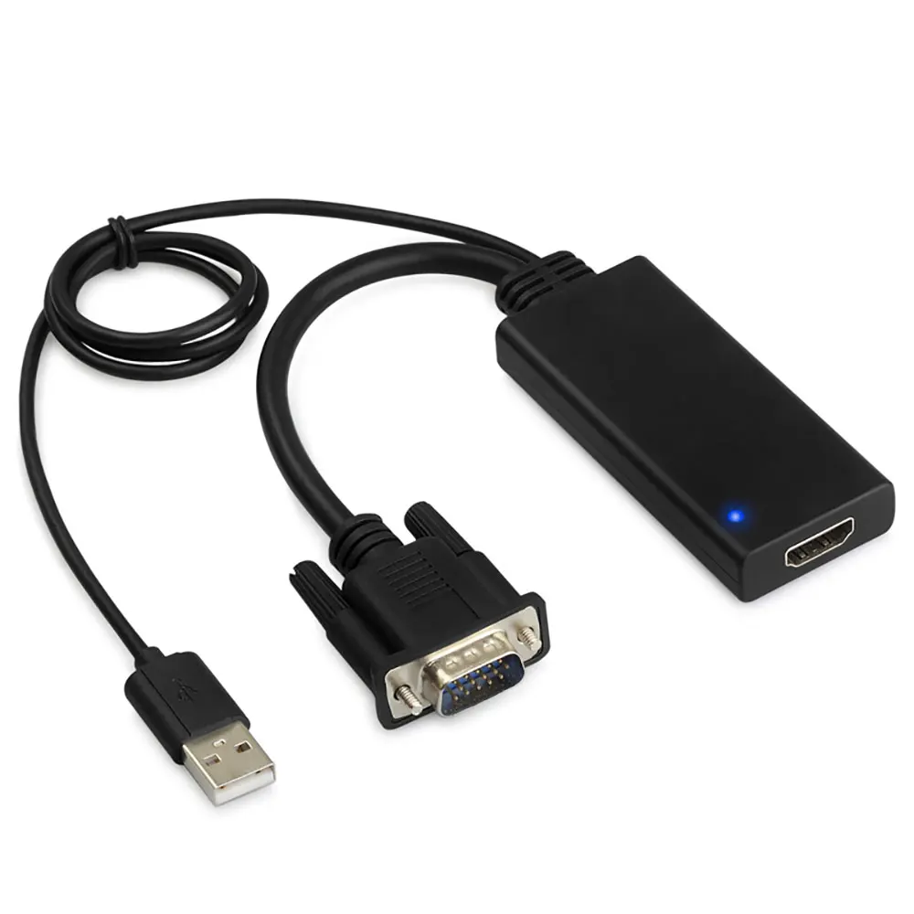PROZOR VGA папа к HDMI совместимый Женский конвертер адаптер кабель с аудио выходом 1080P