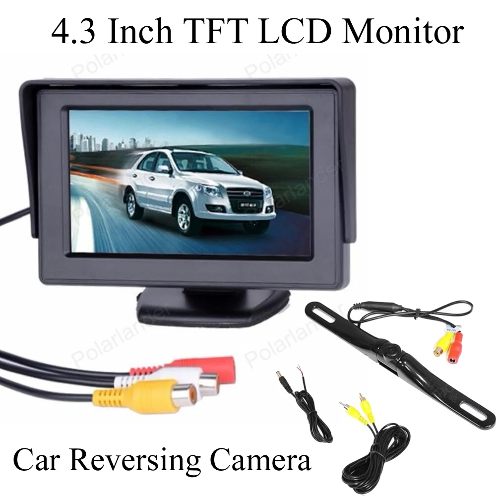 

In-dash 4.3 Inch 2 video input TFT LCD FPV HD Display Screen Car Rear View Monitor DC 12V Waterproof reverse parking camera