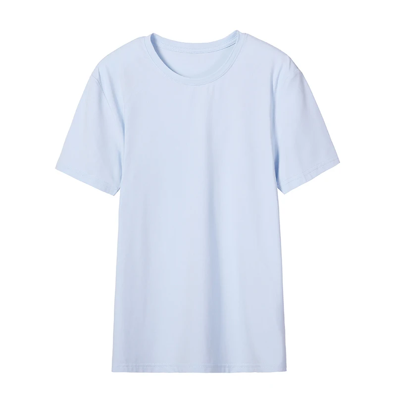 Light Blue Пионерский лагерь меньше один ярд o-образным вырезом обычная футболка короткий рукав сплошной тройник Китай Размер футболка 7 цветов ADT902001 - Цвет: Light Blue