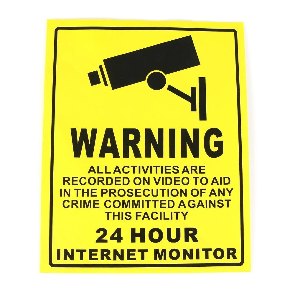CCTV Security Camera System Warning Sign Sticker Decal Surveillance 200mmx250mm