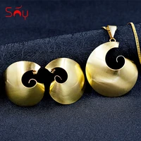 sunny jewelry statement luxury fashion jewelry set earrings pendant necklace womens geometric water drop for party wedding gift