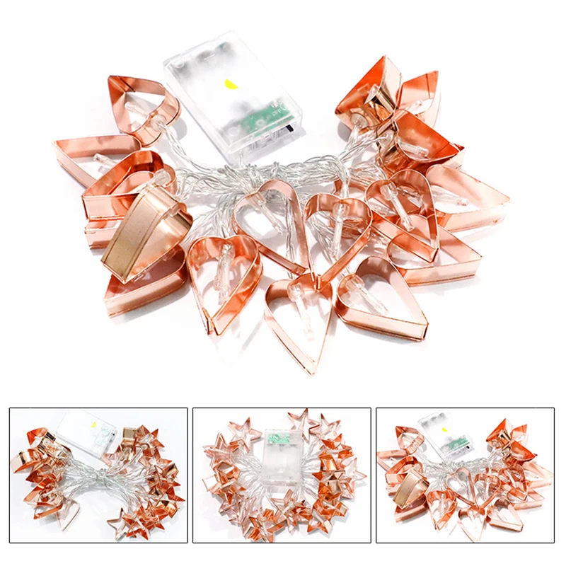 Звезда Сердце Медный провод строки лампы Рождество Свадебные украшения домашние