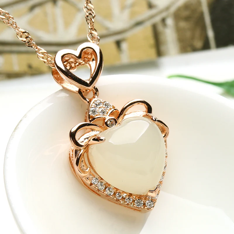 Hetian stone white heart-shaped fashion new heart only your necklace pendant | Украшения и аксессуары