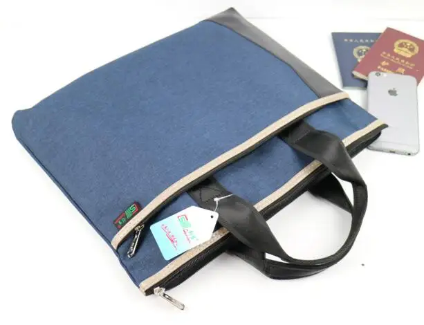 Новый мужской деловой Повседневный портфель A4 с двойной молнией горизонтальная