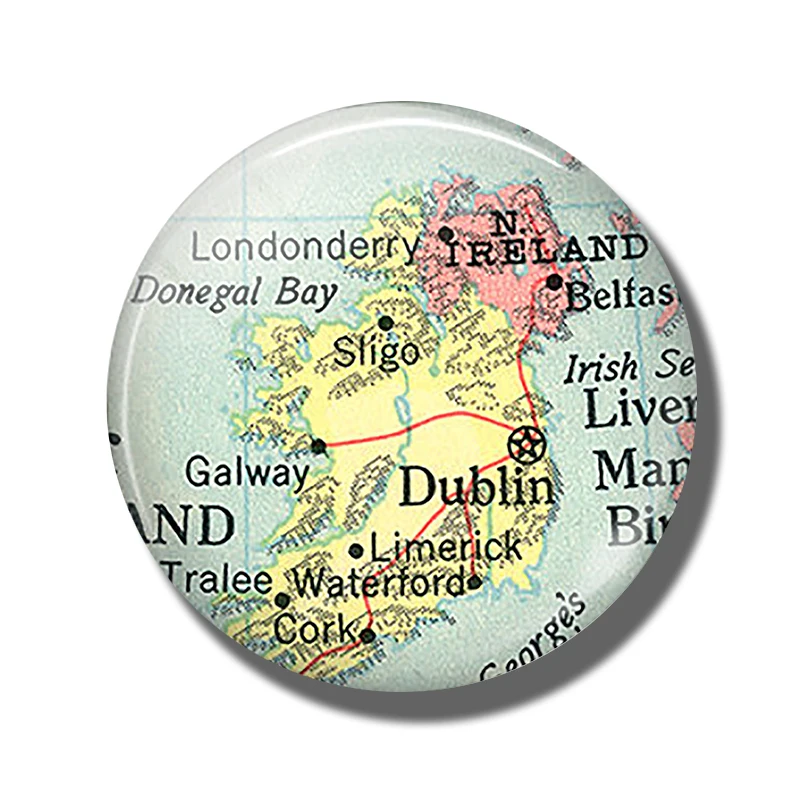 Карта Ирландии 30 мм магнит на холодильник Dublin Слайго Дорожная карта Стекло кабошон магнитные стикеры на холодильник Примечание подсвечник, декоративные изделия - Цвет: AS SHOW