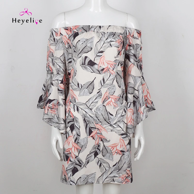 Новый бикини Для женщин плечо от Cover-Up летние платья печати Сексуальная пляжное