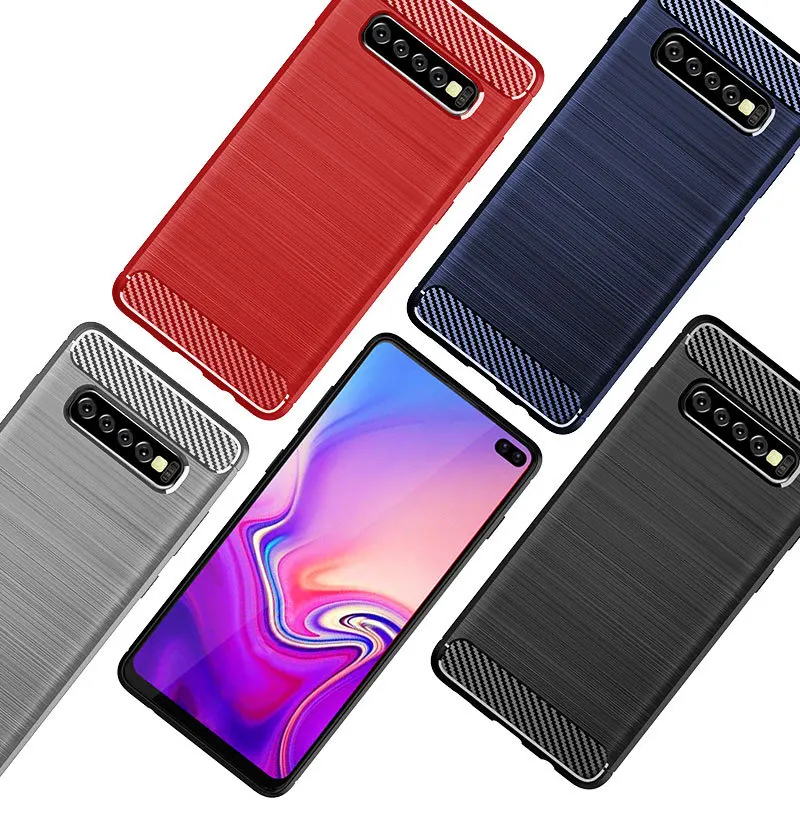 Shockproof Phone Case for Samsung S10 S9 S8 S7 S6 Note9 Note 8 Carbon Fiber TPU Drawing | Мобильные телефоны и аксессуары