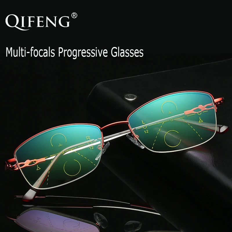 

Multi-Focal Progressive Reading Glasses Women Presbyopic Diopter Eyeglasses Female Eyewear +1.0+1.5+2.0+2.5+3.0+3.5 QF215