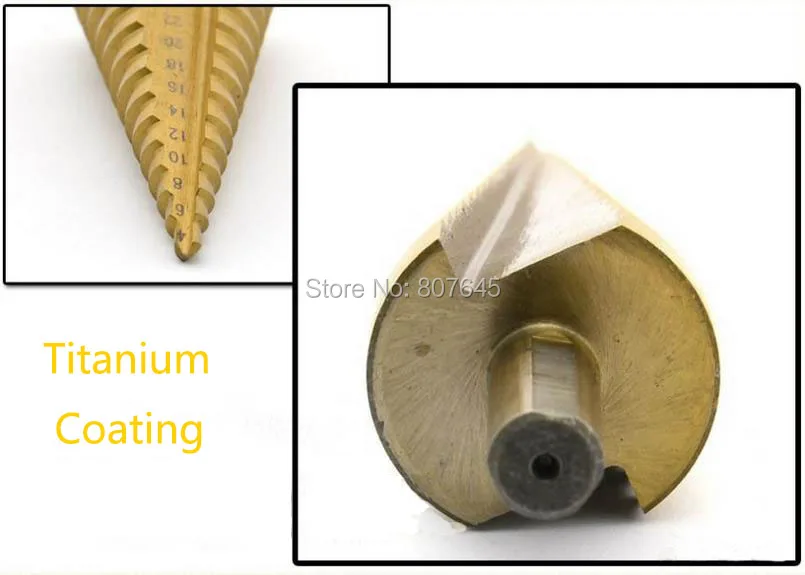 3 шт./компл. HSS ШАГ СВЕРЛО НАБОР сердечник сверло титановое покрытие конус Шаг