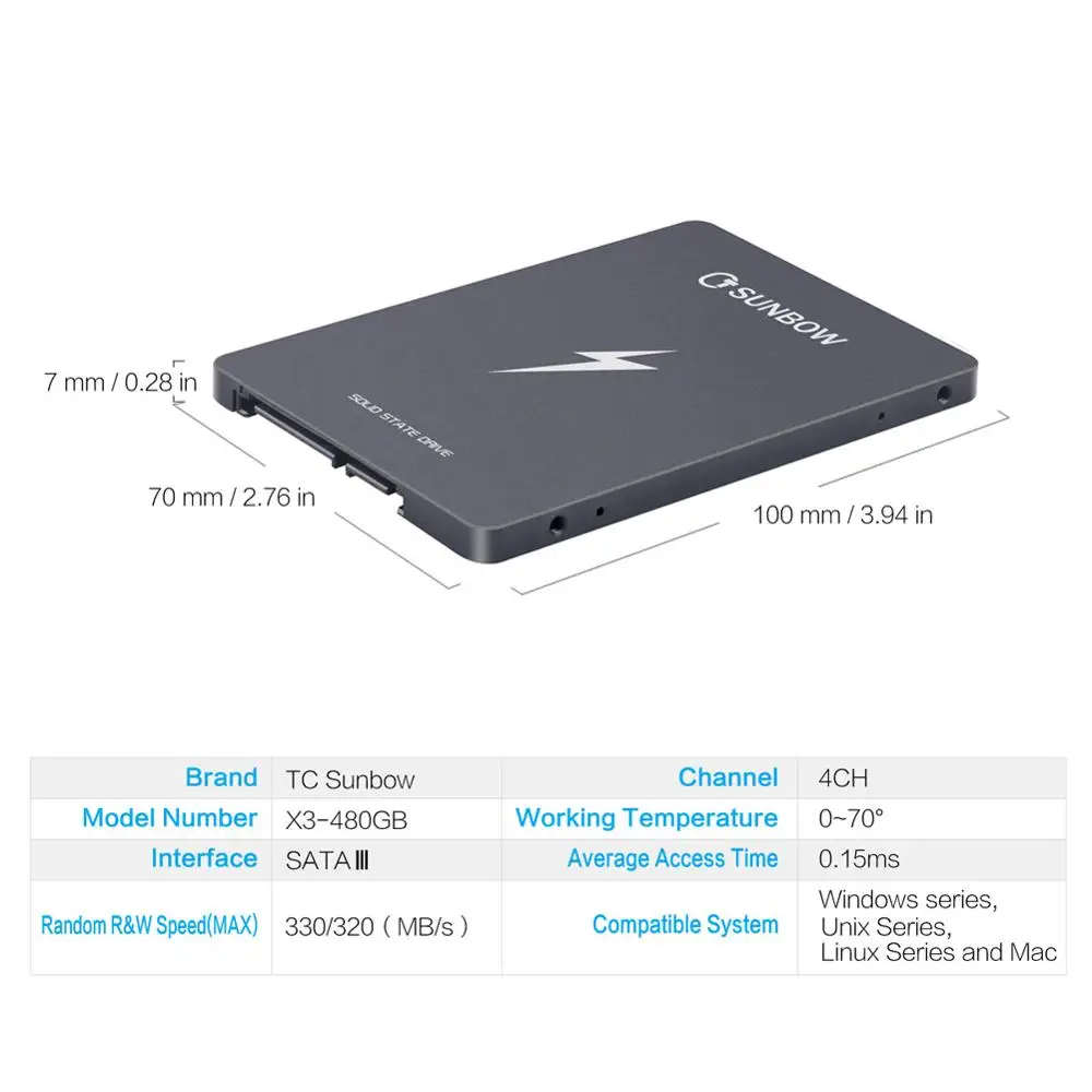TCsunbow последний SSD 2,5 дюймов твердотельный накопитель 120 ГБ 240 ГБ 480 ГБ внутренний жесткий диск Hdd SATAIII 6,0 ГБ/сек. диск Дуро для Macbook