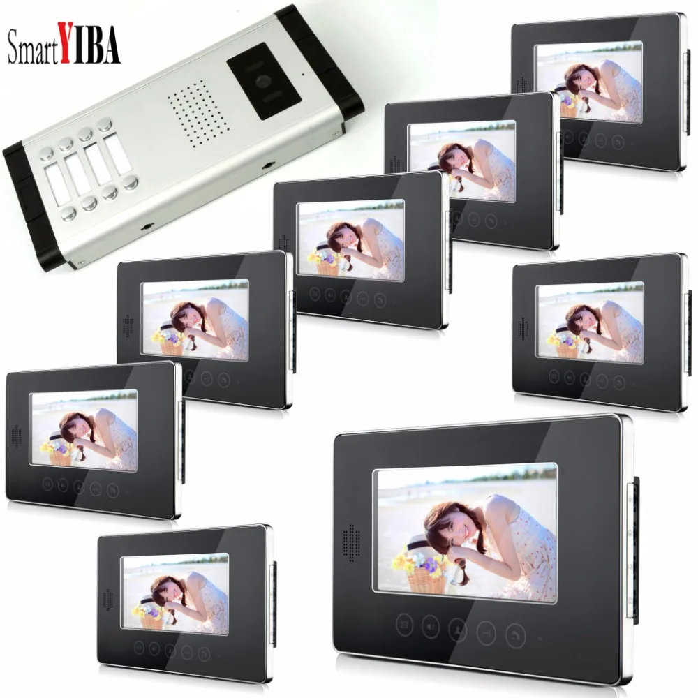 SmartYIBA 8 единиц видео домофон телефон двери квартиры Системы HD Камера 7 &quotдюймовый