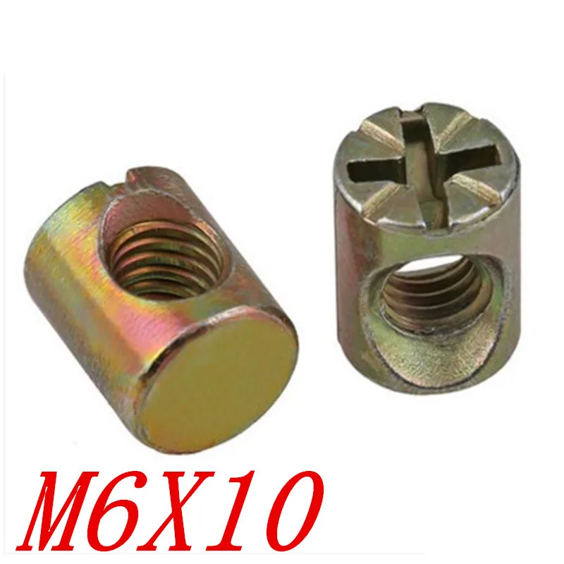 

20 шт., шестигранная гайка для мебели M6 * 10