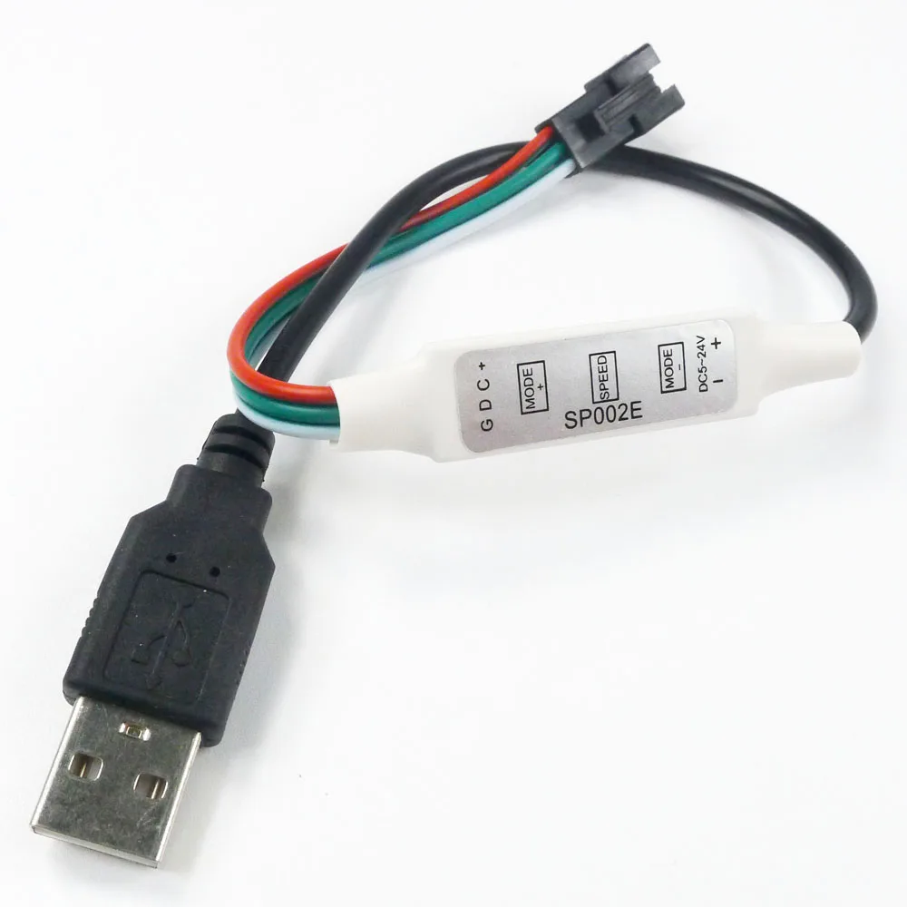 DC5 24V SP002E 3key мини контроллер USB/DC разъем 3PIN для WS2812B WS2811 пикселей Светодиодные