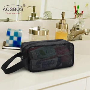 Косметичка Aosbos 2019 сетка, косметичка на молнии, волшебная дорожная сумка для мужчин и женщин, быстросохнущая Сумка Для Хранения Туалетных принадлежностей, пластиковая сумка для стирки
