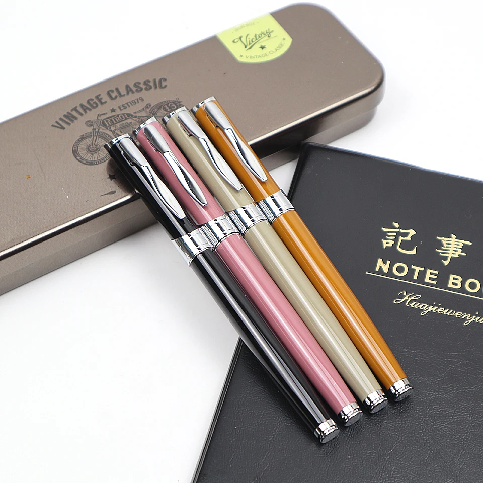 

High Quality Metal Iraurita Fountain Pen Streamlined Silver Clip Luxury ink Pen 0.5MM Business Writing Office School Supplies