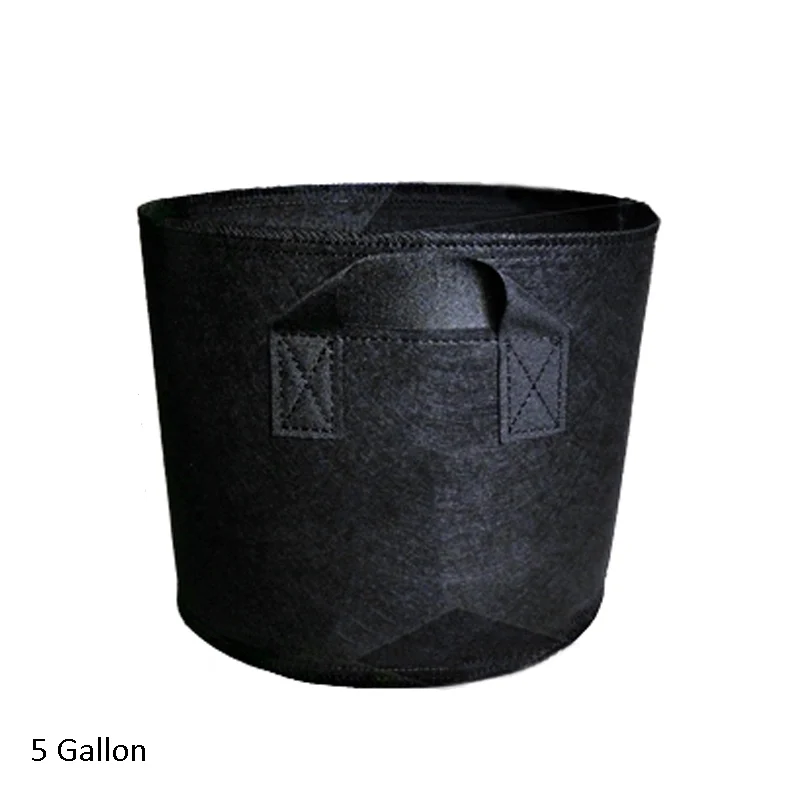 5 Gallon Нетканые горшки из дерева, мешок для выращивания корней, контейнер для растений, черная ручная работа, нетканые сумки для выращивания цветов - Цвет: 5 Gallon