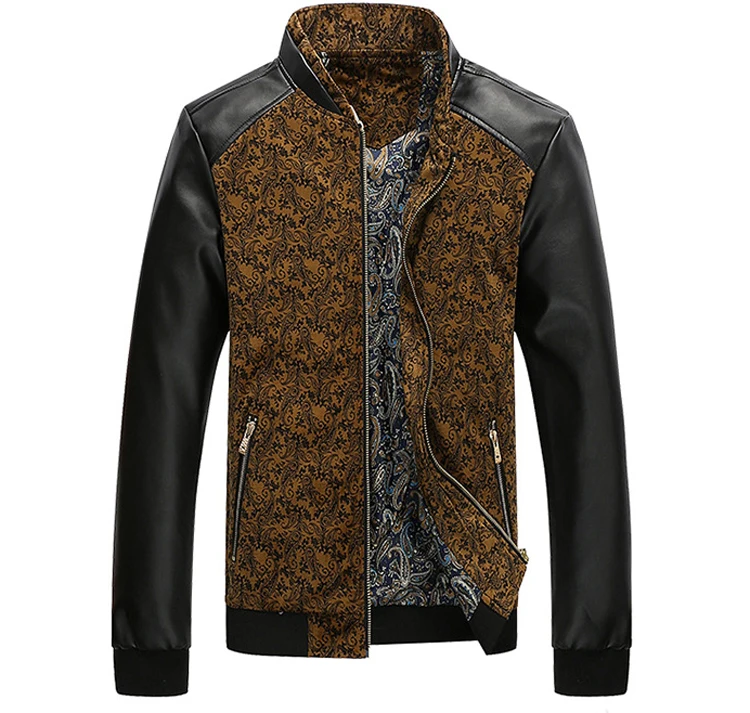 2018 Mountainskin из искусственной кожи в стиле пэчворк для мужчин's куртки 6XL осень