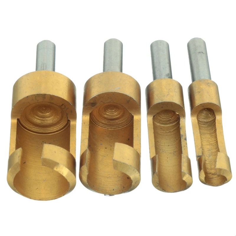 High Carbon Steel Wood Drilling Carpenter Power Tool Drill Bit Round Shank Set Hole Plug Cutter Cutting 6-16mm 4Pcs | Инструменты