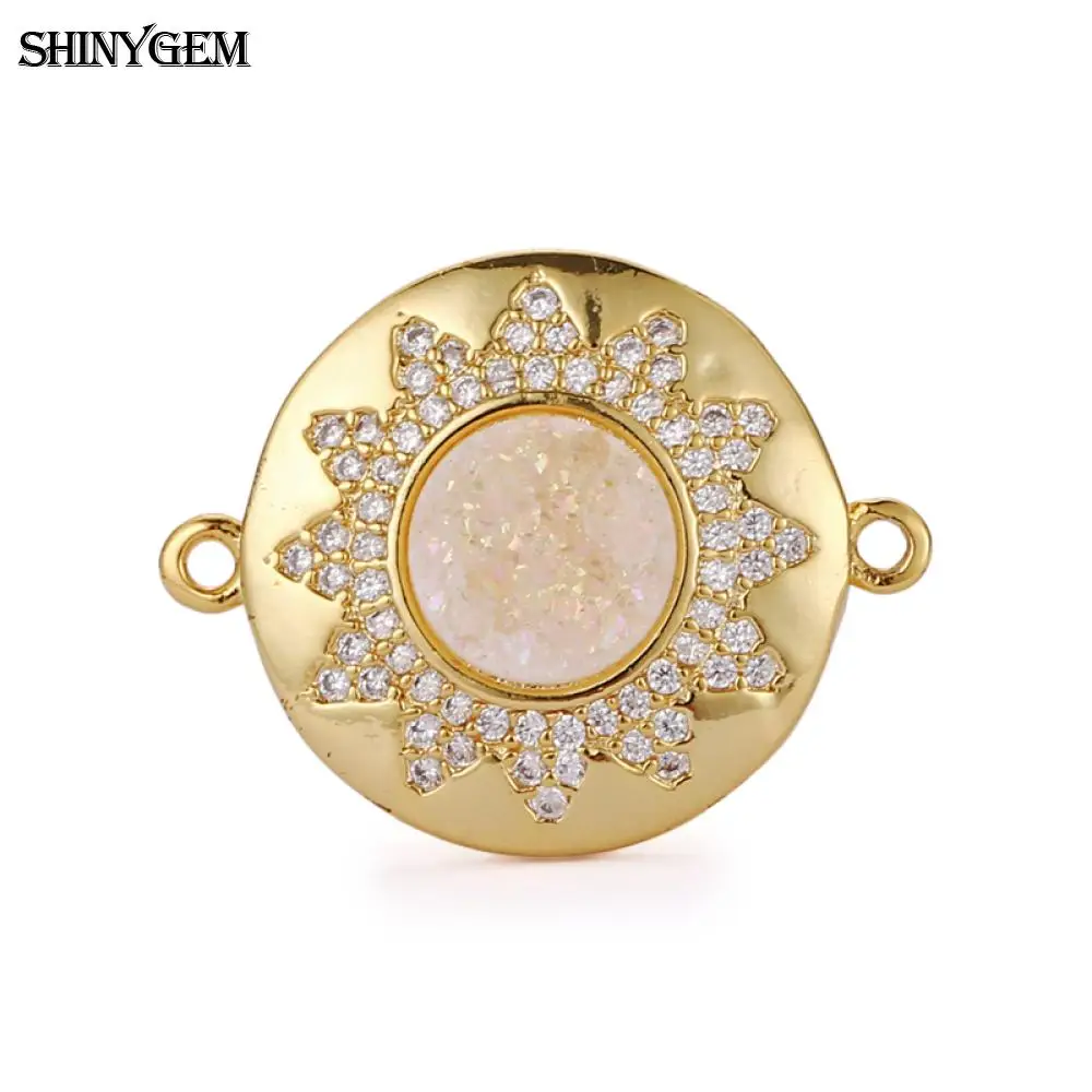 Подвески из драгоценных камней SHINYGEM соединители натуральной друзы с