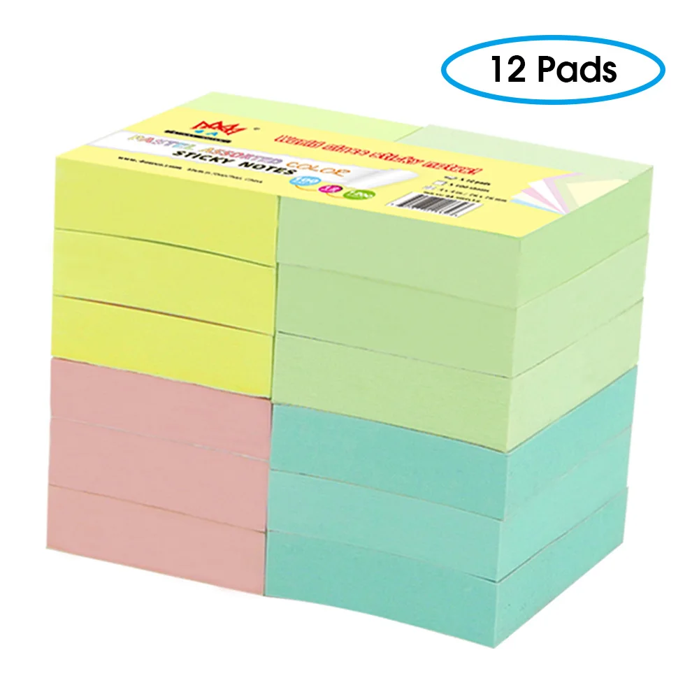12 Pads Pastel 4A 301x12 Липкие заметки 1 1/2x2 дюйма блокнот для заметок с пастелью Ассорти самоклеющаяся закладка для заметок блокнот планировщик наклейки - Цвет: 12 Pads Pastel