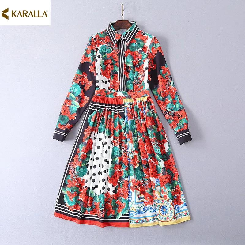 2019 г. Весенние новые модные удобные темперамент цветочный принт женские с