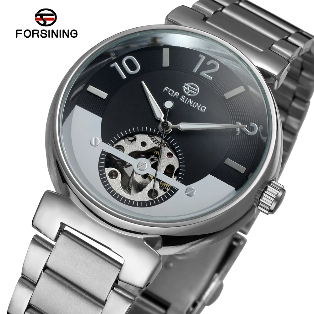 Часы наручные FORSINING Мужские механические брендовые роскошные золотистые часы