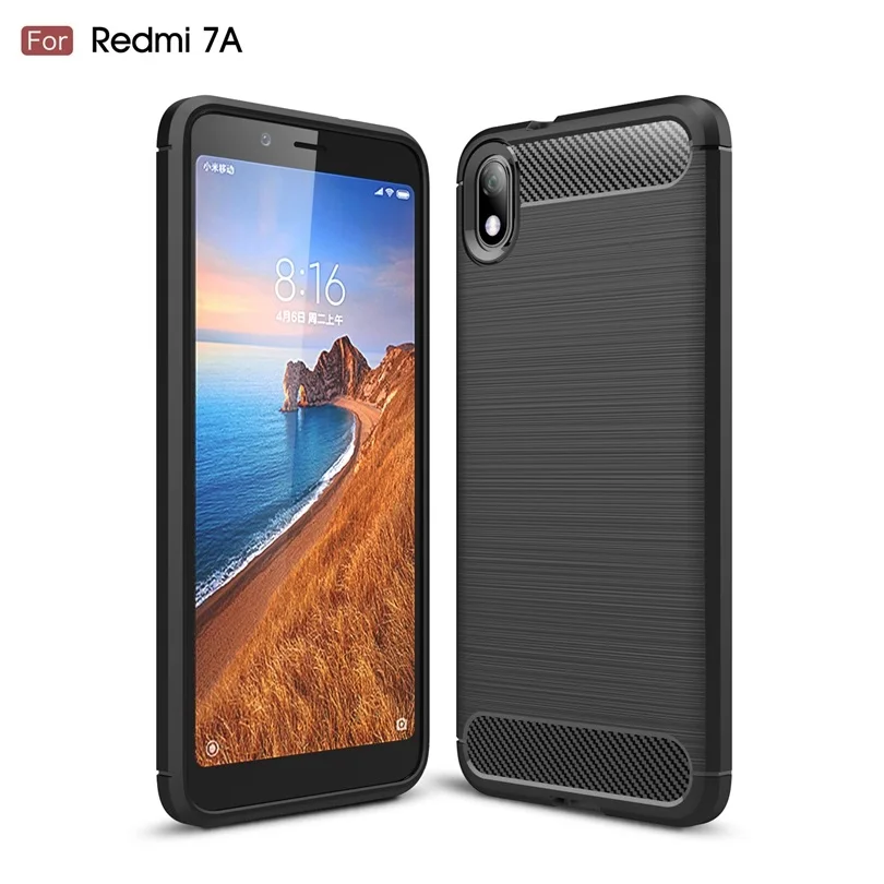 Чехол из углеродного волокна для Xiaomi Redmi 7A / Redmi7A тонкий прочный армированный