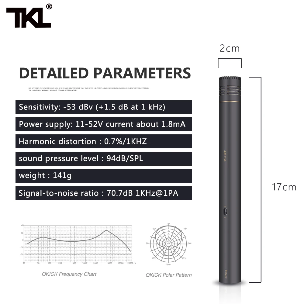 TKL 2-Pack карандаш конденсаторный микрофон Omni кардиоид суперкардиоида капсулы микрофон клип и портативный чехол для переноски