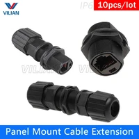 ip67 rj45 ethernet waterproof adapter socket connector panel mount outdoor straight through joint plug 8p8c 10 units