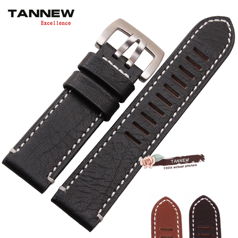 

Handmade genuine leather watchband 23mm 26mm for men's Luminox watch straps Wrist bracelet