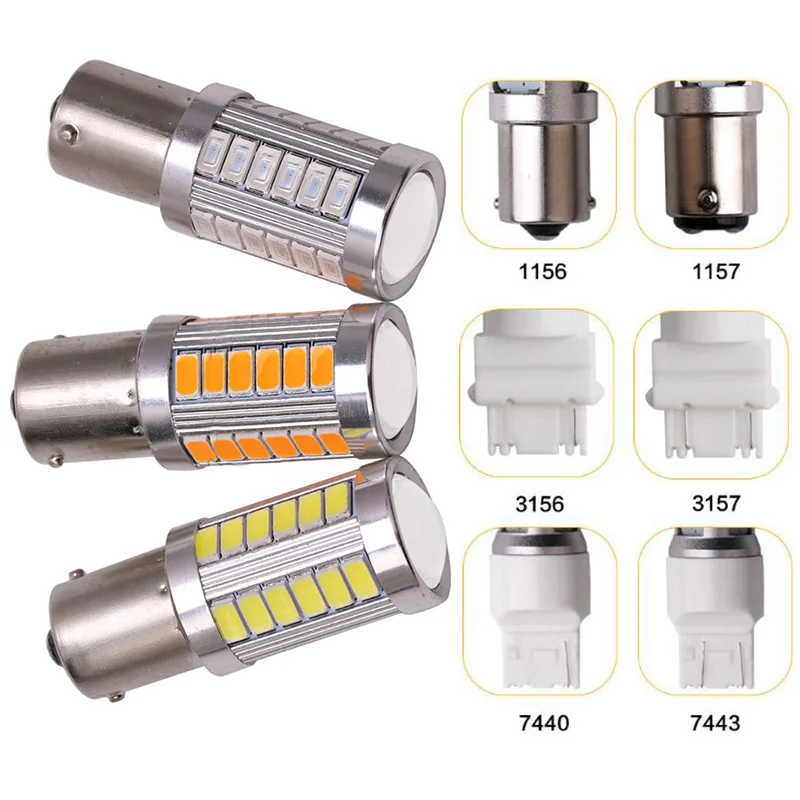 

1pc 1156 1157 7443 3157 LED Car Tail Bulb Reversing Brake Lights Auto Reverse Lamp Daytime Running Light Red White Yellow 12V
