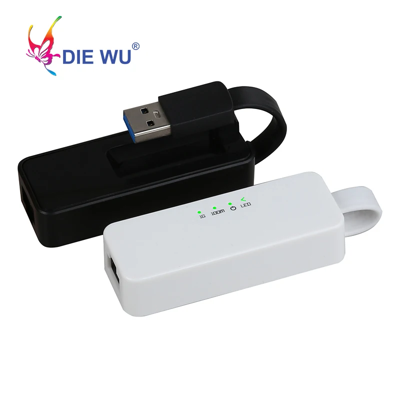 DIEWU USB 3,0 к RJ45 сетевая карта Lan адаптер 10/100/1000 Мбит/с Ethernet адаптер Realtek RTL8153 для планшетных ПК Win 7 8 10 XP