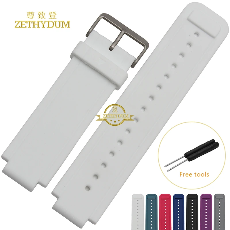 Силиконовый ремешок для часов резиновый браслет Смарт часы Garmin 24*15 мм выпуклый