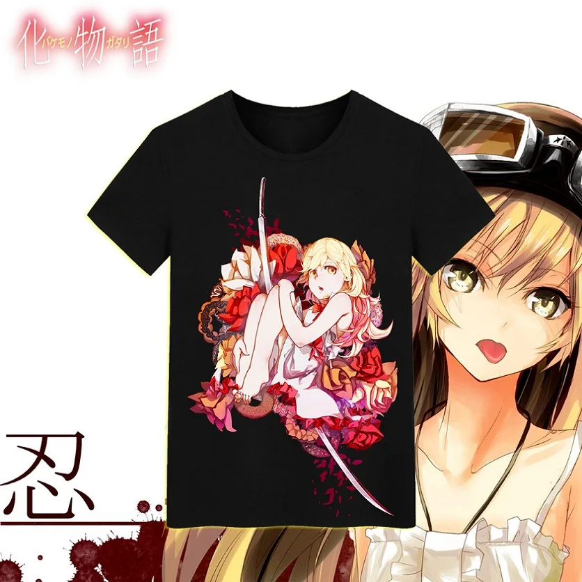 Высокое качество унисекс аниме истории монстров Senjougahara Hitagi футболка Bakemonogatari Araragi Koyomi Повседневная футболка, рубашка