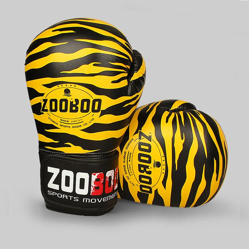 Боксерские перчатки с тигровым принтом Zooboo 10 унций 12 из искусственной кожи для