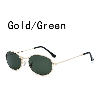 Gold Green IGUETTA маленькие Овальные Солнцезащитные очки женские брендовые дизайнерские женские Ретро дизайнерские овальные маленькие солнцезащитные очки IYJB100 - Цвет линз: Gold Green