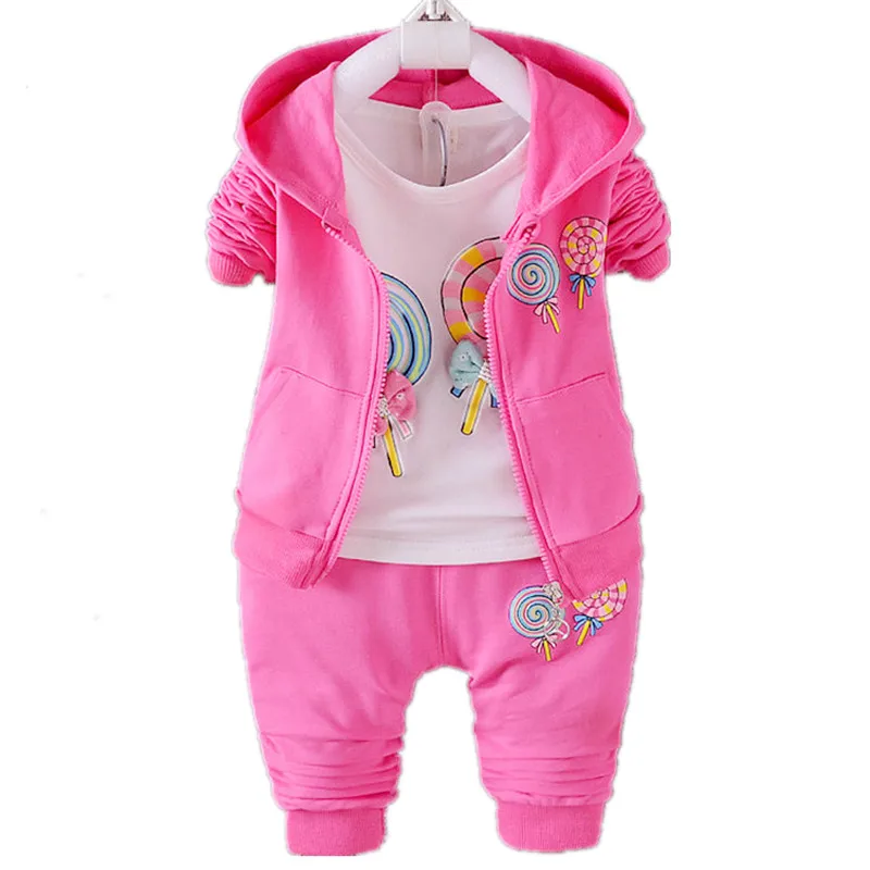 Коллекция 2017 года Осенняя детская куртка с капюшоном + футболка принтом леденца и