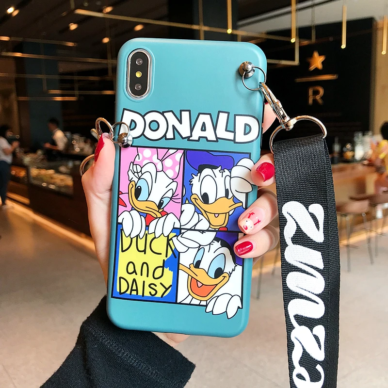 Чехол для iPhone XS max с милым мультяшным рисунком мягкая задняя крышка daisy Donald 8plus X XR 7