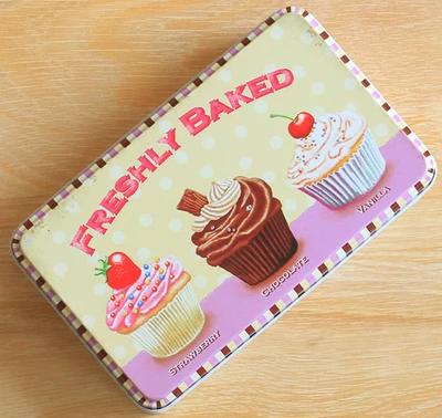 C cupcake 1 шт. офисные настольные канцелярские коробки открытка zakka коробка олова печенья коробки/Карандаш Чехол/железный ящик 193X115X54 мм - Цвет: C cupcake