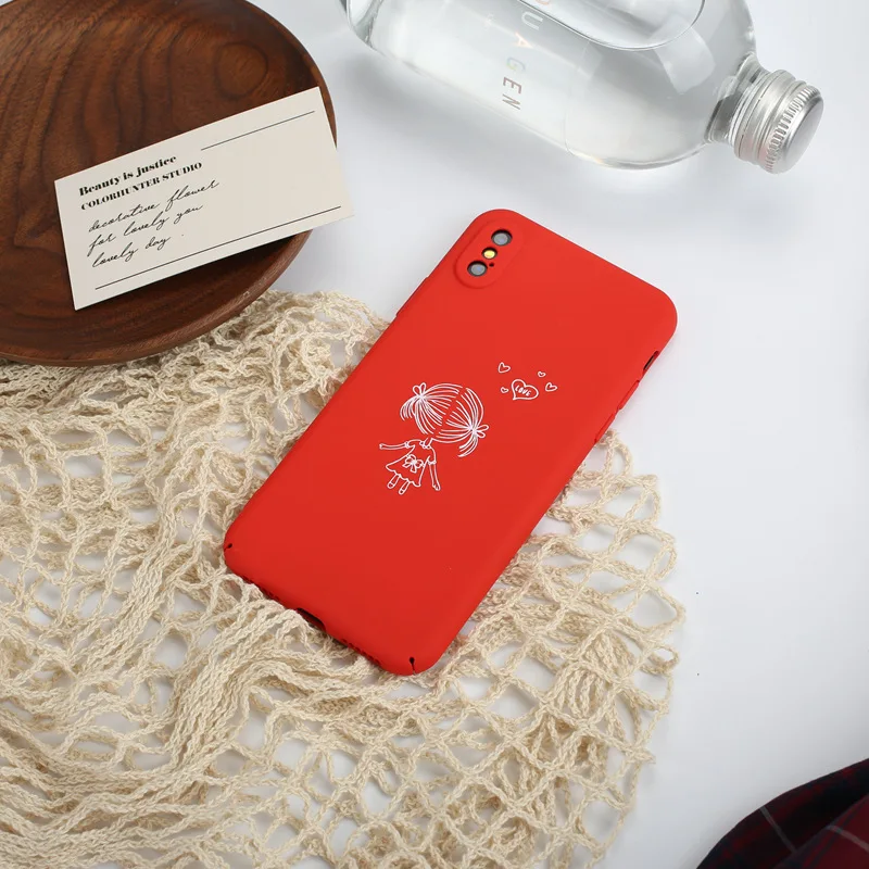 Pybth Boys and girls Phone Case For iphone X 6S 6 7 8 Plus Cover red Hard PC Back |