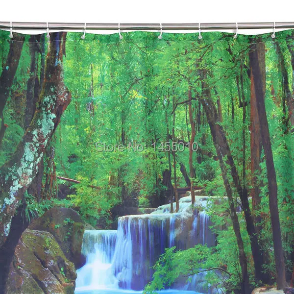 Happy Tree полиэстер 3D Красный попугай занавеска для душа 3D водопад утолщенная Ткань Водонепроницаемая занавеска для ванной занавески