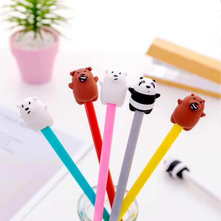 

Cute bear cartoon gel pen black pen Office signature pen Student writing pen Creative stationery
