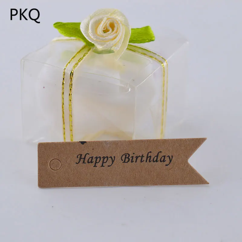Happy Birthday 500 шт/партия небольшая крафт-бумага повесить Жетоны для одежды багажные этикетки Марка Подарочные бумажные бирки спасибо, наилучшие пожелания, с днем рождения, для вас - Цвет: Happy Birthday