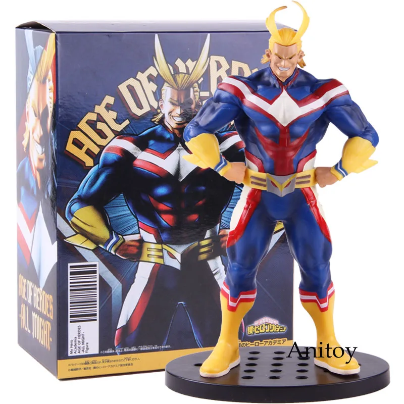 with retail box Аниме Мой герой Academy Age of Heroes All Might AllMight Muscle форма статуя фигурка ПВХ фигурка Коллекционная модель игрушки - Цвет: with retail box