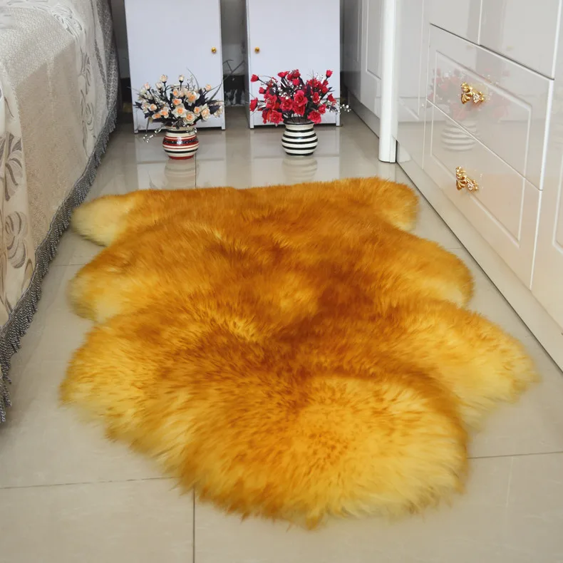 Super Luxury Keep Warm Thicken Soft Shaggy 100% Real Sheepskin Wool Area Rugs and Carpet for Living Room Chair Cover Home Mats | Дом и сад