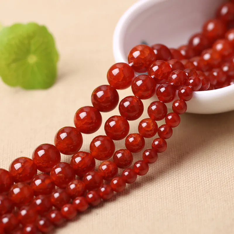 6-16 мм Круглые граненые Хрустящие красные бусины из агата натурального камня для
