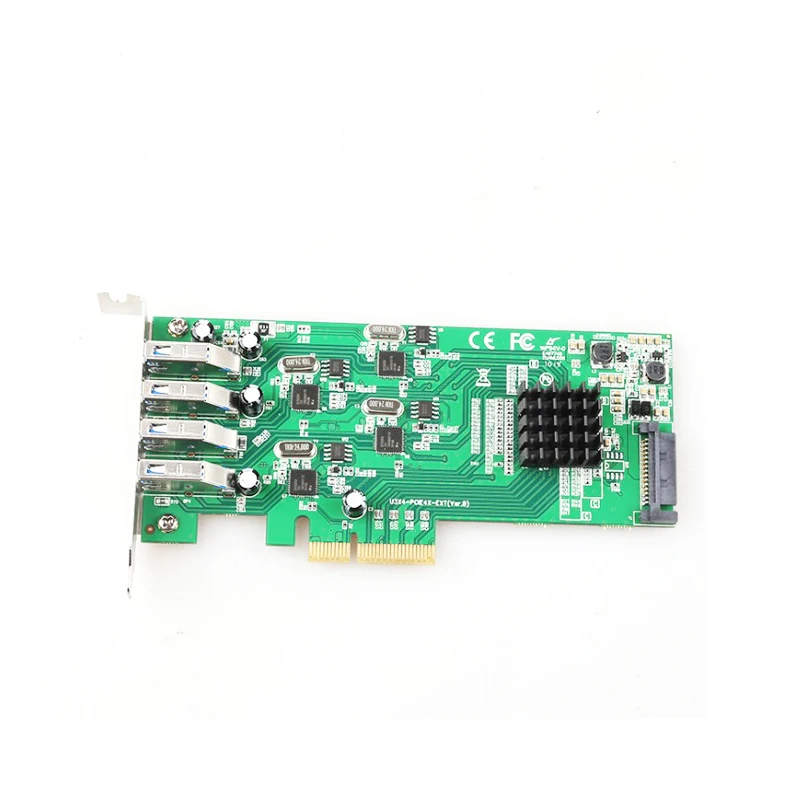 DIEWU PCIe 4X до 4 канала Полная скорость USB 3,0 карта расширения 20G