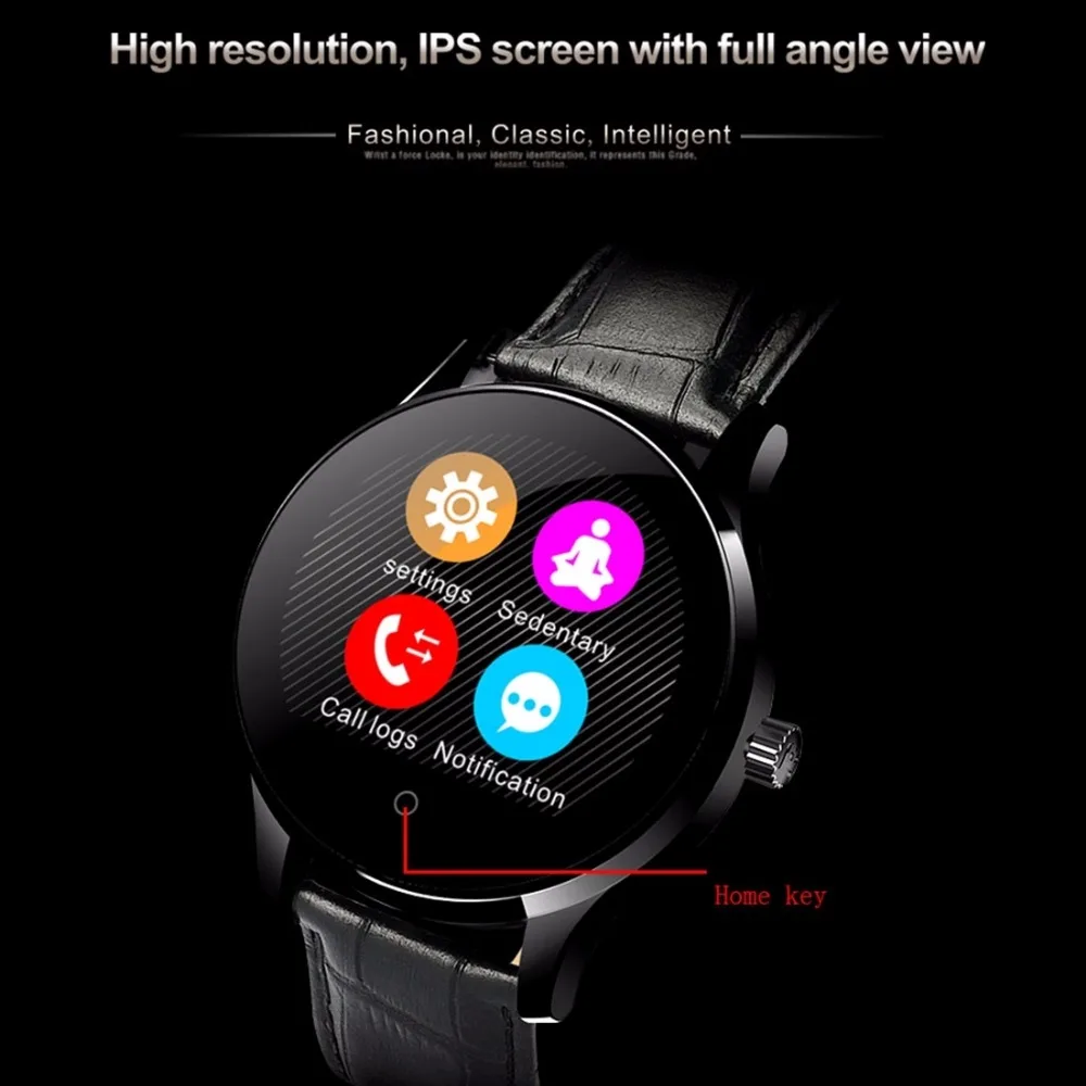 

1.22 inch 2.5D Curved Screen IP54 Waterproof Couples Style Leather Strap Smart Bracelet with Heart Rate Monitor & BT Call